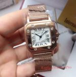 High Quality Replica Santos De Cartier Watch - Rose Gold Mesh Band 